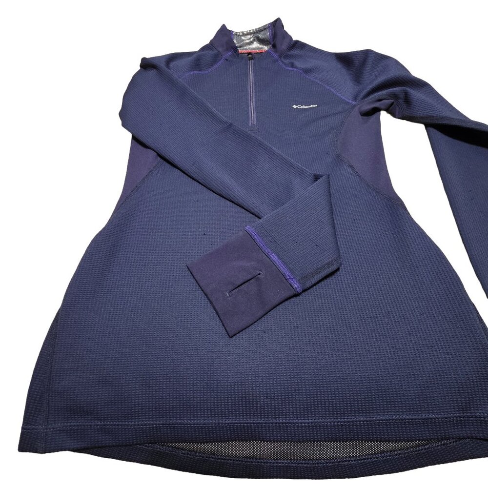 Columbia Long Sleeve Half Zip Omni-Heat Ribbed Purple Top Women's Size XS - Picture 4 of 9